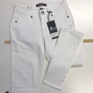 White Low Rise Skinny Jeans